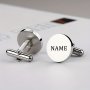 1PAIR Men's Personalized Cufflinks Stainless Steel Round Shirt Cufflinks Wedding Jewelry Gifts