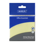 Marlin Office Essentials Sticky Note Pad 76 X 76MM 100 Sheets Pastel Yellow Pack Of 12