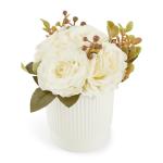 White Roses In A Pot