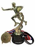 Express Medals Boys Flag Football Trophy Award Packs That Include Matching Wrist Bands And Gold Medals With Neck Ribbons - Pack