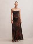 Gwynne Draped Strapless Maxi Dress - 16 Flecked Spot