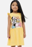 Printed Cotton Dress - Yellow Minnie Mouse