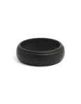 Waterproof Mens Black Silicone Band Ring - M l