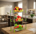 3 Tier Wire Market Basket Stand