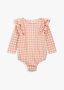 Organically Grown Cotton Gingham Long Sleeve Bodysuit