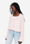 Tie-front Blouse - Pink