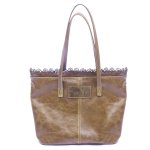 Genuine Leather Large Lace Top Tote – Large