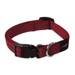 Rogz Utility Medium 16mm Snake Dog Collar - Red Reflective