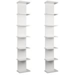 Sibosen 2 Pack 7 Tier Wall Shelf Unit - 7-TIER Lack Floating Shelf Compact Display Floating Shelves Vertical Column Wall Decor M