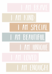 Affirmation Nude Tones - Canvas Print - 600MM X 600MM