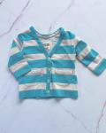 Earth Child Blue And White Cardigan 0 3M
