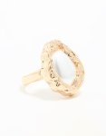 Goldair Gold Pearl Molten Oval Ring - M l