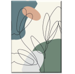 Abstract Flower Line Drawing Art Print On Canvas 600 X 900 2