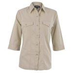 Ladies 3 4 Sleeve Sally Casual Shirt Stone