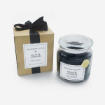 Black Ribbon Large Jar Candle - Black Amber