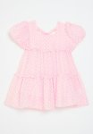 PoP Candy Polka Dot Tiered Dress-pink & Black