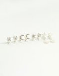 Silver Star & Moon Clip-on Earrings 4-PACK