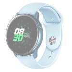 For Samsung Galaxy Watch ACTIVE2 Bluetooth Version 40MM Smart Watch Solid Color Silicone Watch Band Size:s Light Blue