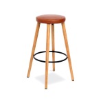 Woodstock Bar Stool - Oak Colour With Tan Seat