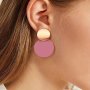 1 Pair Of Minimalist Style Dangle Earrings Simple Plate Design Pick A Color U Prefer Match Daily Outfits Party Accessories