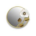 Mirror Wall Decoration Gold & White