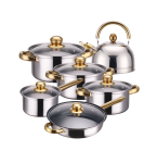 Stainless Steel Cookware Pot Set With Whistling Kettle