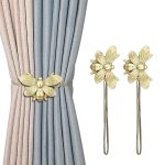 Curtain Holdbacks Gift Set Of 2 Resin Magnetic Curtain Tiebacks Golden Flying Bee Curtain Holders Decorative Curtain Ties For Dr