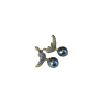 Natural Topaz Earrings Akoya Madama Pearl Classic Bird Design
