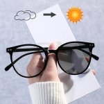 Round Vintage Fashion Photochromic Glasses PC Frame Tac Lenses Perfect For Hiking & Outdoor Activities