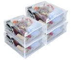 4-PACK Heavy Duty Vinyl Zippered Closet Square Storage Bags Clear For Sheets Arts & Crafts Toys And Much More 12" X 15" X 5"