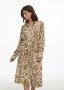 Belted Print Midi Shirt Dress