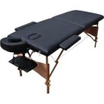 Masseuse Folding Massage Bed 2 Section - Black