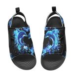 Pointodoor Dolphin Love Print Kids Sandals For Boys Girls Size 8 Summer Outdoor Athletic Sandals Open Toe Sport Water Shower Sho