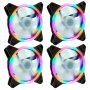 4PCS 12CM 4 Pin Silent Computer Cooling Fan - Rainbow