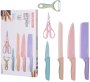 6 Piece Corrugated Knifes Ceramic Bread Knife Steak Knife Set
