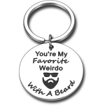 You're My Favorite Weirdo With A Beard" Keychain Funny Valentine's Day Gifts For Him boyfriend husband