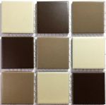 Matt Beige Mix Glazed Porcelain Mosaic Tiles Sheet Size 15X15CM