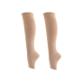 Compression Socks Open Toe Beige L-xl