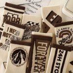 8 Pairs Of Men's Retro Letter Pattern Crew Socks Breathable Comfy Casual Unisex Socks For Men's Outdoor Wearing