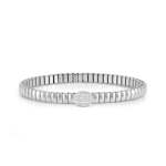 Extension Bracelet In Stainless Steel With Oval And Stones