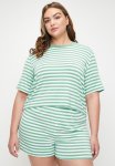 Cotton On Plus Dreamy Short Sleeve Jersey Sleep Set-misty Jade Stripe