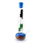 Unique Green Leaf Design Easy to Grip and with Ice Shelf TORINGING Handmade Glass Crafts Pipe 8Inch Dual Water Percolator Glass Big Water Chamber