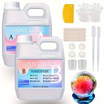 Epoxy Resin - Crystal Clear Epoxy Resin Kit - No Yellowing No Bubble Art Resin Casting Resin For Art Crafts Jewelry Making Wood