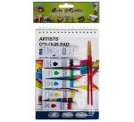 Arts & Crafts Sketch Pad & Paint Set Paint Brushes & Palette Artist Set