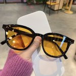 Retro Fashion Round Frame Fashion Glasses For Women PC Frame Glasses For Driving Beach Travel