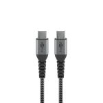 Usb-c To Usb-c Textile Cable With Metal Plugs - Space Grey silver