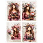 Tear Resistant Deco Print A6 Protea Lady