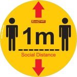 Tork Craft Covid 19 - 300MM Round Social Distancing Graphic - Double Arrow Social Yellow