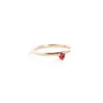 Three Claw MINI Garnet Ring In Yellow Gold - W