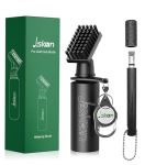 Jiskan Pro Golf Club Cleaner Brush Golf Groove Sharpener Tool With Retainer Clip And Squeeze Water Bottle 7.5 Inches Holds 4 Oun